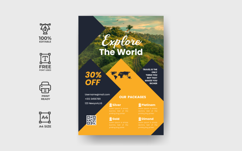 Download Фирменный стиль "Travel Agency Flyer - Corporate Identity Template" / Travel Agency Flyer - Corporate Identity Template - Фирменный стиль на тему графика travel,travel flyer,travel agency,travel agency flyer,flyer design,journey flyer,travel ads,advertisement flyer