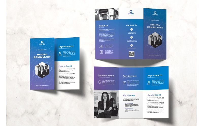 Download Фирменный стиль "Trifold Digital Consultant - Corporate Identity Template" / Trifold Digital Consultant - Corporate Identity Template - Фирменный стиль на тему графика trifold,brochure,design,adobe illustration,adobe photoshop,business,companies,document,identity,information