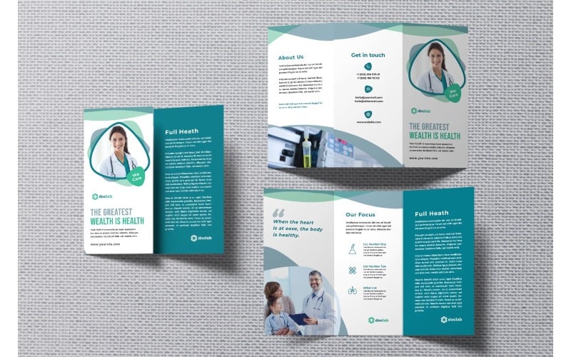 Download Фирменный стиль "Trifold Greatest Wealth Is Health - Corporate Identity Template" / Trifold Greatest Wealth Is Health - Corporate Identity Template - Фирменный стиль на тему графика trifold,brochure,design,adobe illustration,adobe photoshop,business,companies,document,identity,information