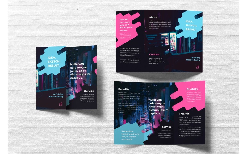 Download Фирменный стиль "Trifold Idea Sketch Solution - Corporate Identity Template" / Trifold Idea Sketch Solution - Corporate Identity Template - Фирменный стиль на тему графика trifold,brochure,design,adobe illustration,adobe photoshop,business,companies,document,identity,information