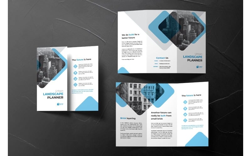 Download Фирменный стиль "Trifold Landscape Planner - Corporate Identity Template" / Trifold Landscape Planner - Corporate Identity Template - Фирменный стиль на тему графика trifold,brochure,design,adobe illustration,adobe photoshop,business,companies,document,identity,information