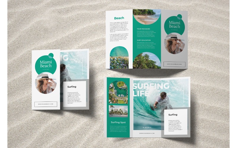 Download Фирменный стиль "Trifold Miami Beach - Corporate Identity Template" / Trifold Miami Beach - Corporate Identity Template - Фирменный стиль на тему графика trifold,brochure,design,adobe illustration,adobe photoshop,business,companies,document,identity,information
