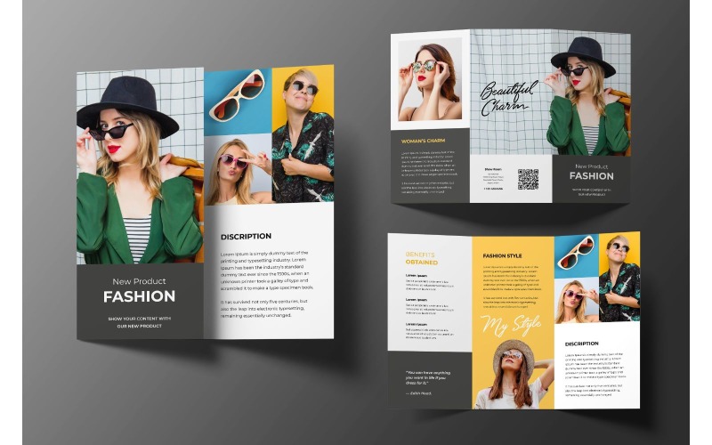 Download Фирменный стиль "Trifold New Product Fashion - Corporate Identity Template" / Trifold New Product Fashion - Corporate Identity Template - Фирменный стиль на тему графика trifold,brochure,design,adobe illustration,adobe photoshop,business,companies,document,identity,information