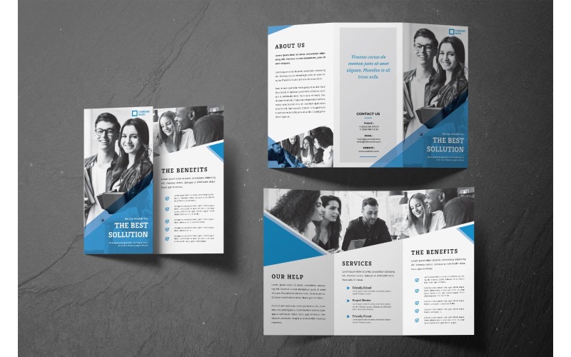 Download Фирменный стиль "Trifold The Best Solution - Corporate Identity Template" / Trifold The Best Solution - Corporate Identity Template - Фирменный стиль на тему графика trifold,brochure,design,adobe illustration,adobe photoshop,business,companies,document,identity,information
