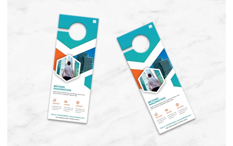 Download Фирменный стиль "Door Hanger  Beyond Imagination - Corporate Identity Template" / Door Hanger  Beyond Imagination - Corporate Identity Template - Фирменный стиль на тему графика door,hanger,company,business,marketing,modern,design,creative,sign,handle,privacy,label,entrance,print,corporate