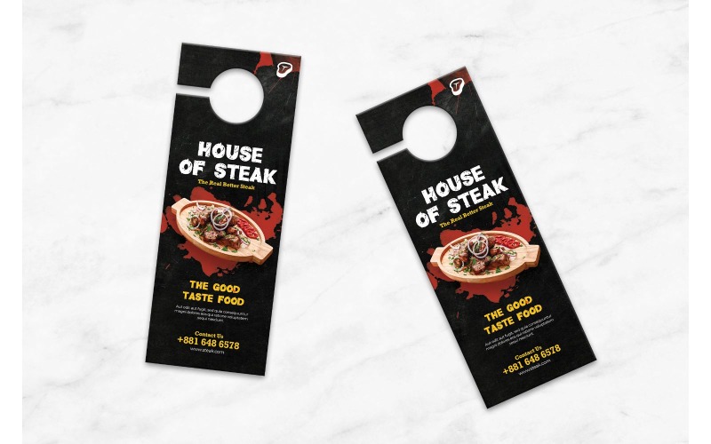 Download Фирменный стиль "Door Hanger House of Steak - Corporate Identity Template" / Door Hanger House of Steak - Corporate Identity Template - Фирменный стиль на тему графика door,hanger,company,business,marketing,modern,design,creative,sign,handle,privacy,label,entrance,print,corporate