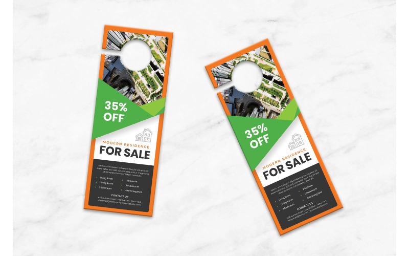 Download Фирменный стиль "Door Hanger  Modern Residence - Corporate Identity Template" / Door Hanger  Modern Residence - Corporate Identity Template - Фирменный стиль на тему графика door,hanger,company,business,marketing,modern,design,creative,sign,handle,privacy,label,entrance,print,corporate