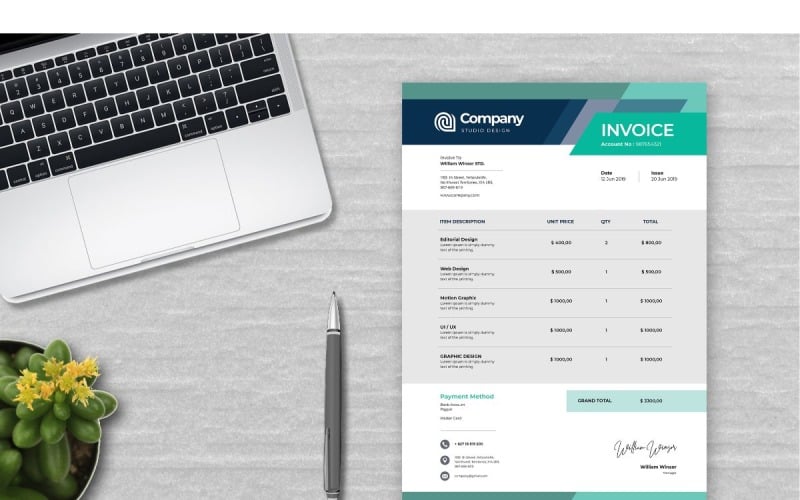 Download Фирменный стиль "Invoice  Company Studio - Corporate Identity Template" / Invoice  Company Studio - Corporate Identity Template - Фирменный стиль на тему графика invoice,payment,office,word,excel,bill,finance,template,expense,design,corporate,budget,money,accounting,pay