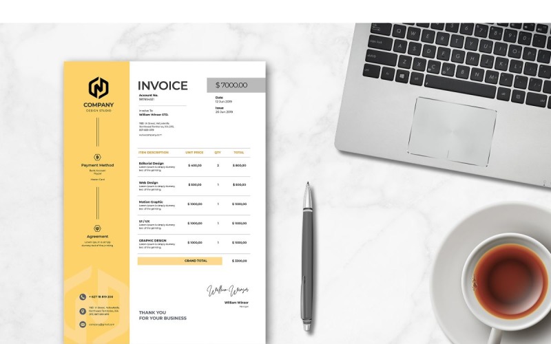 Invoice Design Studio - Modelo de identidade corporativa