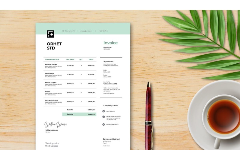 Download Фирменный стиль "Invoice  Orhetstd - Corporate Identity Template" / Invoice  Orhetstd - Corporate Identity Template - Фирменный стиль на тему графика invoice,payment,office,word,excel,bill,finance,template,expense,design,corporate,budget,money,accounting,pay