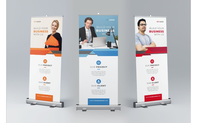 Download Фирменный стиль "Roll Banner Build your Business with Us - Corporate Identity Template" / Roll Banner Build your Business with Us - Corporate Identity Template - Фирменный стиль на тему графика rollup,signage,xbanner,display,business,promotion,marketing,print,roll,banner,corporate,event,company,advertising,creative