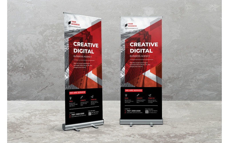 Roll Banner Creative Digital Building - Modelo de identidade corporativa