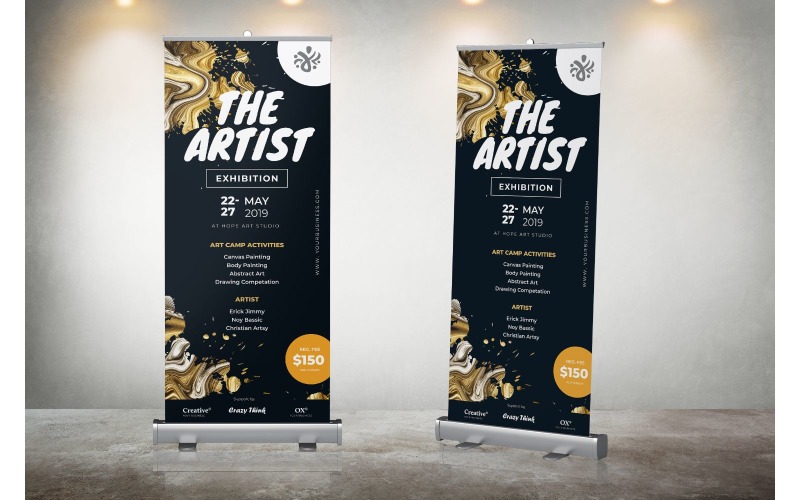 Download Фирменный стиль "Roll Banner The Artist - Corporate Identity Template" / Roll Banner The Artist - Corporate Identity Template - Фирменный стиль на тему графика rollup,signage,xbanner,display,business,promotion,marketing,print,roll,banner,corporate,event,company,advertising,creative