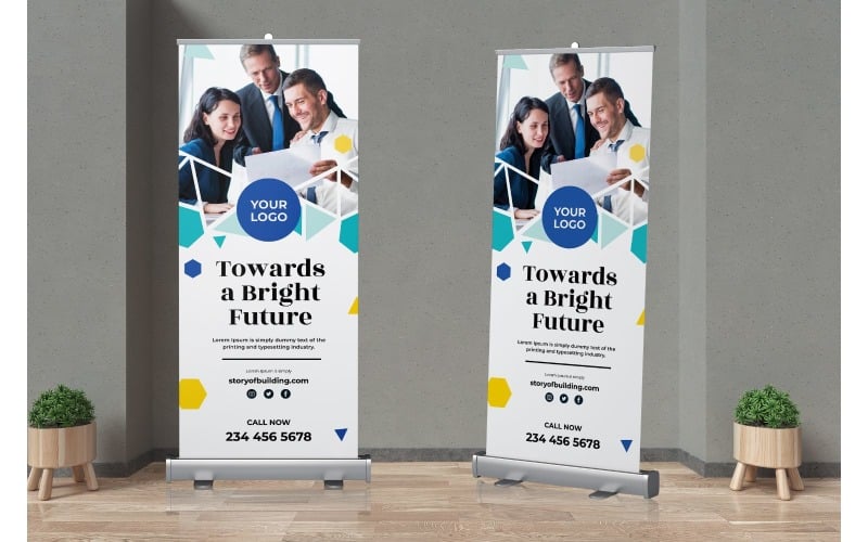 Download Фирменный стиль "Roll Banner Towards a Bright Future - Corporate Identity Template" / Roll Banner Towards a Bright Future - Corporate Identity Template - Фирменный стиль на тему графика rollup,signage,xbanner,display,business,promotion,marketing,print,roll,banner,corporate,event,company,advertising,creative