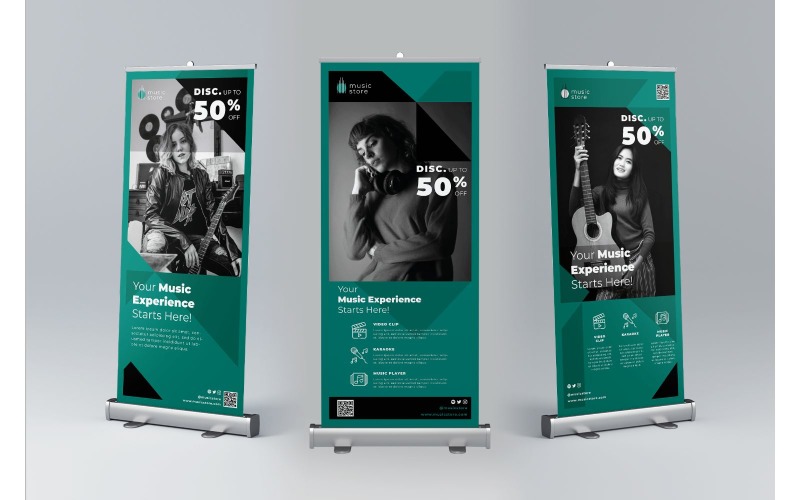 Download Фирменный стиль "Roll Banner Your Music Experience - Corporate Identity Template" / Roll Banner Your Music Experience - Corporate Identity Template - Фирменный стиль на тему графика rollup,signage,xbanner,display,business,promotion,marketing,print,roll,banner,corporate,event,company,advertising,creative