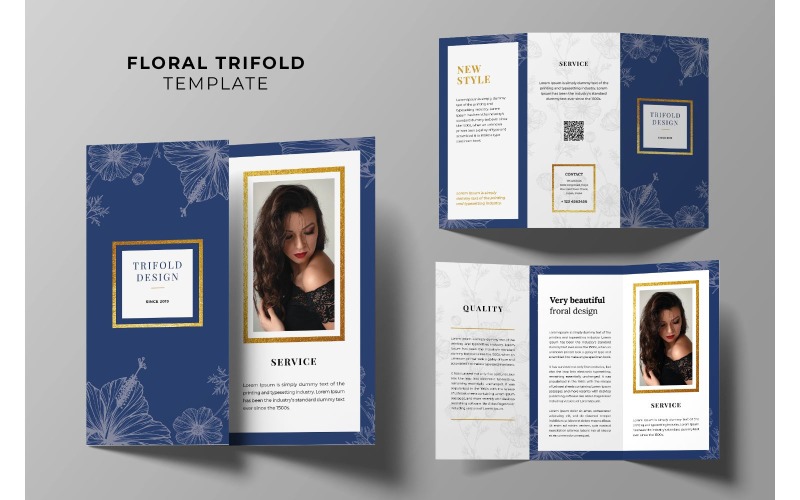 Trifold Floral Trifold - modelo de identidade corporativa