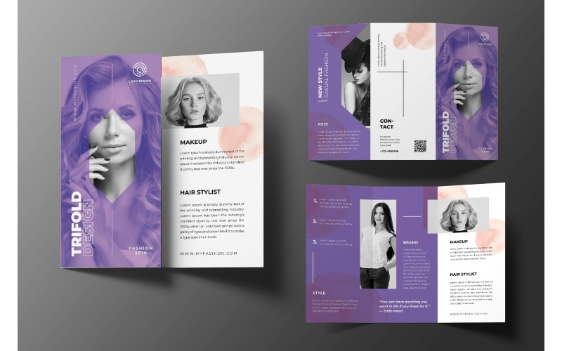 Download Фирменный стиль "Trifold Hair Stylist - Corporate Identity Template" / Trifold Hair Stylist - Corporate Identity Template - Фирменный стиль на тему графика trifold,brochure,design,adobe illustration,adobe photoshop,business,companies,document,identity,information