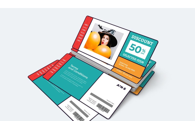 Download Фирменный стиль "Voucher  Aunts Collec - Corporate Identity Template" / Voucher  Aunts Collec - Corporate Identity Template - Фирменный стиль на тему графика creative,gift,voucher,coupon,discount,promotion,free,pass,ticket,card,price,offer,promo,market,sale