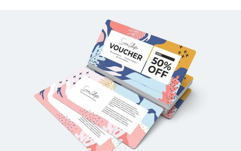 Download Фирменный стиль "Voucher  Summer Collection - Corporate Identity Template" / Voucher  Summer Collection - Corporate Identity Template - Фирменный стиль на тему графика creative,gift,voucher,coupon,discount,promotion,free,pass,ticket,card,price,offer,promo,market,sale