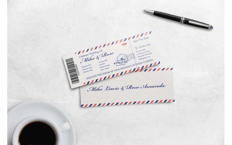 Download Фирменный стиль "Boarding Pass Mail - Corporate Identity Template" / Boarding Pass Mail - Corporate Identity Template - Фирменный стиль на тему графика admit,anniversary,boarding,pass,card,invite,wedding,married,invitation,engagement,celebrate,ticket,celebrating,simple,modern