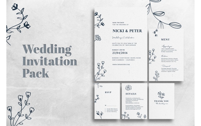 Invitation de mariage Flower of Paradise - Modèle d'identité d'entreprise
