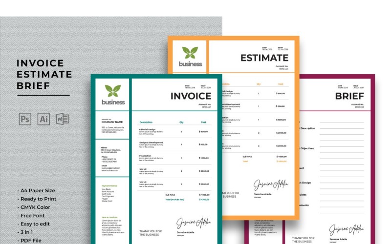 Download Фирменный стиль "Invoice Green market - Corporate Identity Template" / Invoice Green market - Corporate Identity Template - Фирменный стиль на тему графика invoice,payment,office,word,excel,bill,finance,template,expense,design,corporate,budget,money,accounting,pay