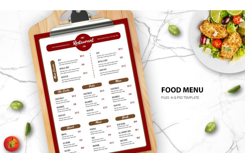 食品菜单BonEX-企业标识模板