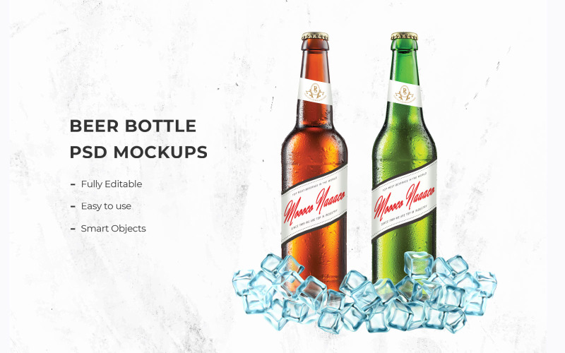 Download Мокап для продукта "Beer Bottle product mockup" / Beer Bottle product mockup - Мокап для продукта на тему графика beer,bottle,mockups,mockup,packaging,package,template,templates,glass,label,brand,vintage,products,graphic,presentations