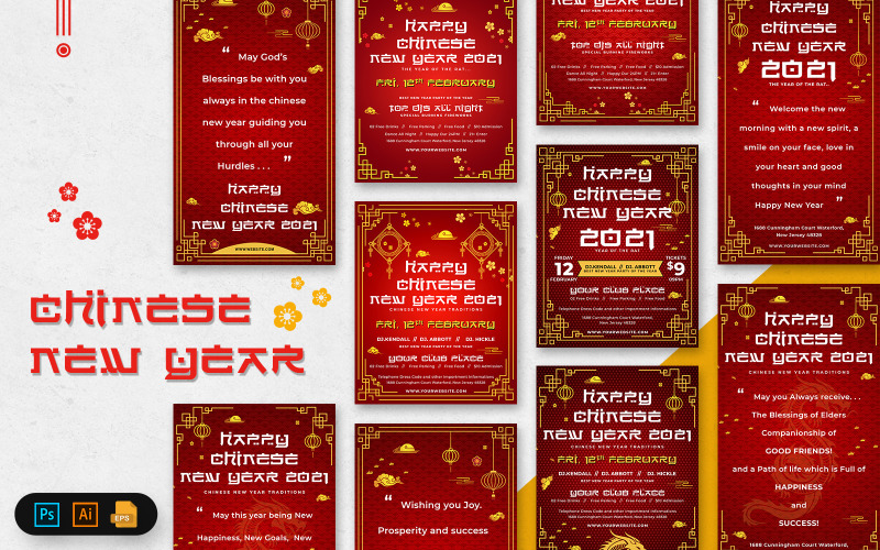 Chinese New Year  Posts Social Media Template