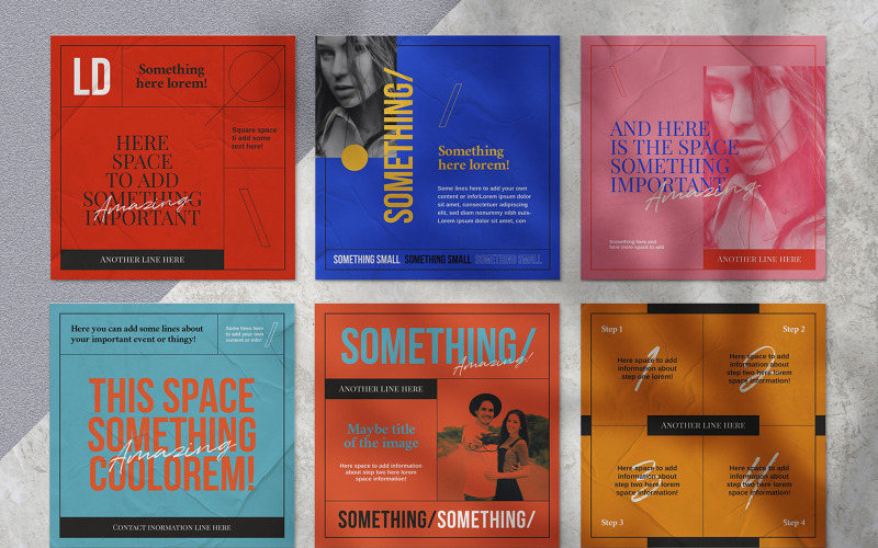 Colorful Boxes  Template for Social Media