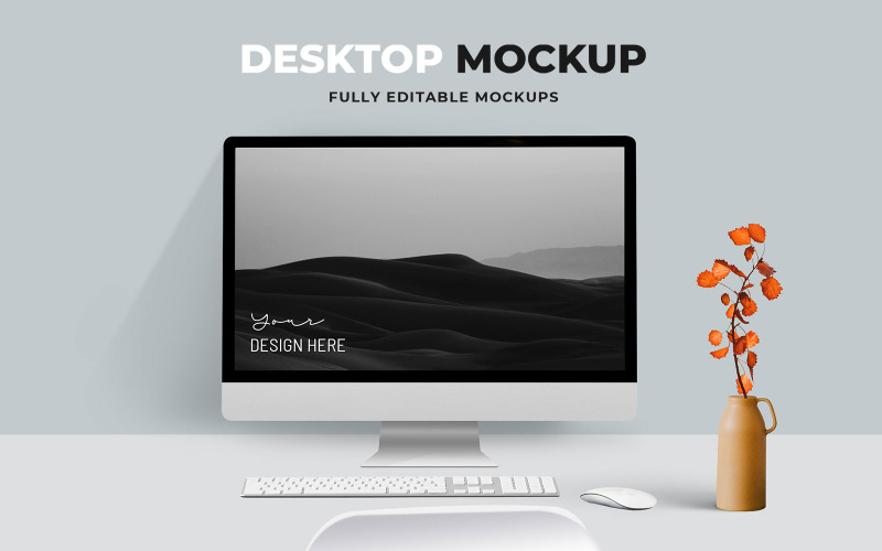Download Мокап для продукта "Desktop product mockup" / Desktop product mockup - Мокап для продукта на тему графика desktop,psd,mockups,website,graphic,presentations,branding,web,promotion,product,apple,imac,new,app,promotions