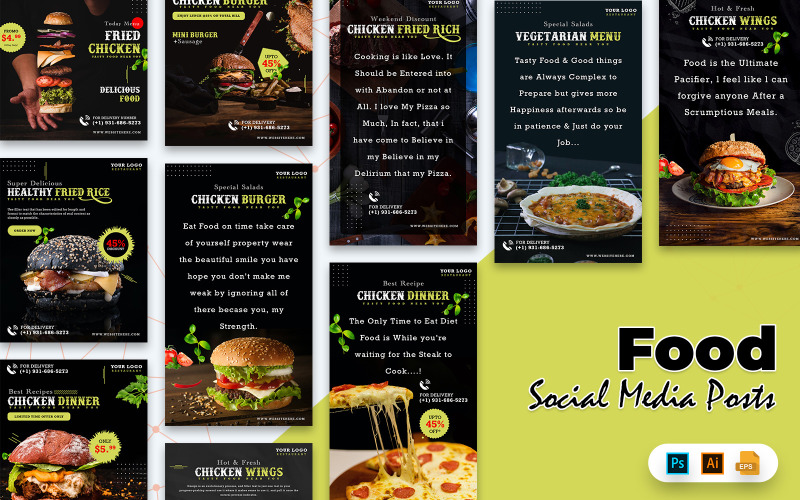 Food Posts Social Media Vorlage