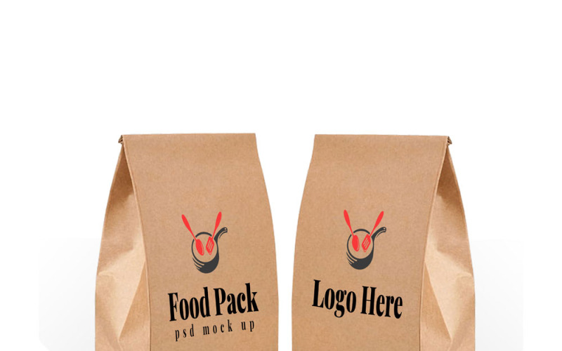 Maquete de produto PSD de pacote de alimentos