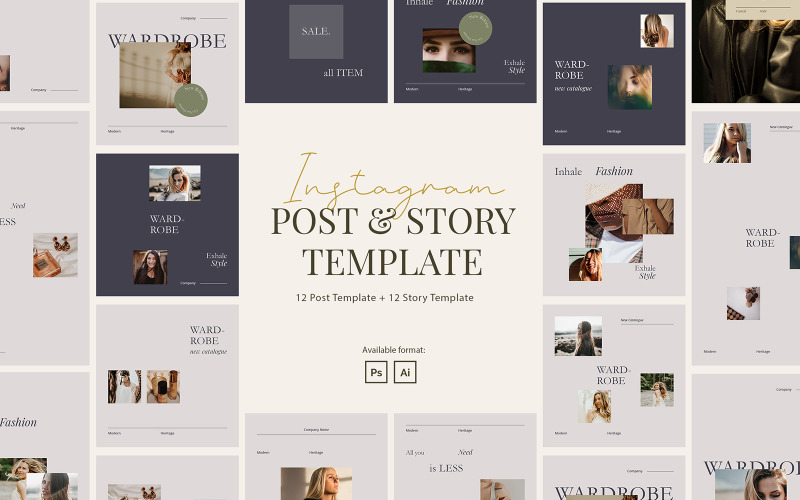 Download Шаблон для соцсетей "Minimalist Beauty Wardrobe Instagram Template for Social Media" / Minimalist Beauty Wardrobe Instagram Template for Social Media - Шаблон для соцсетей на тему графика brand,lifestyle,minimalist,modern,elegant,simple,creative,template,instagram post,fashion,minimalist instagram,feminine,beauty style,modern beauty instagram,instagram for woman,instagram beau