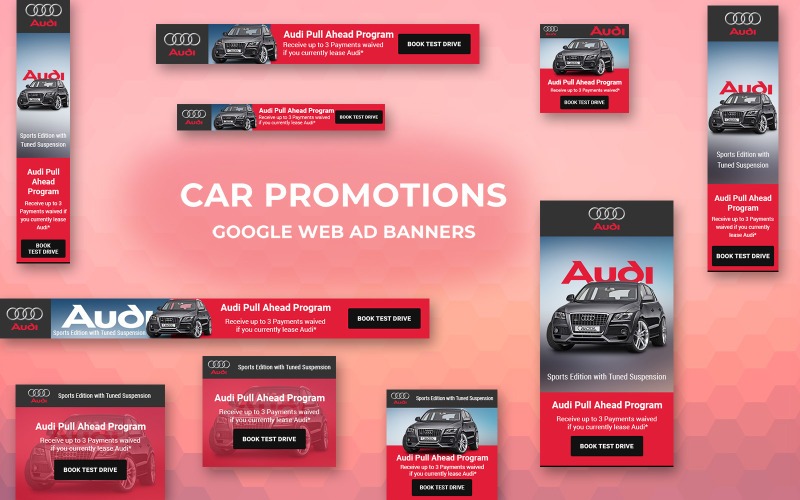 Modello di banner pubblicitario per auto pubblicitarie per social media