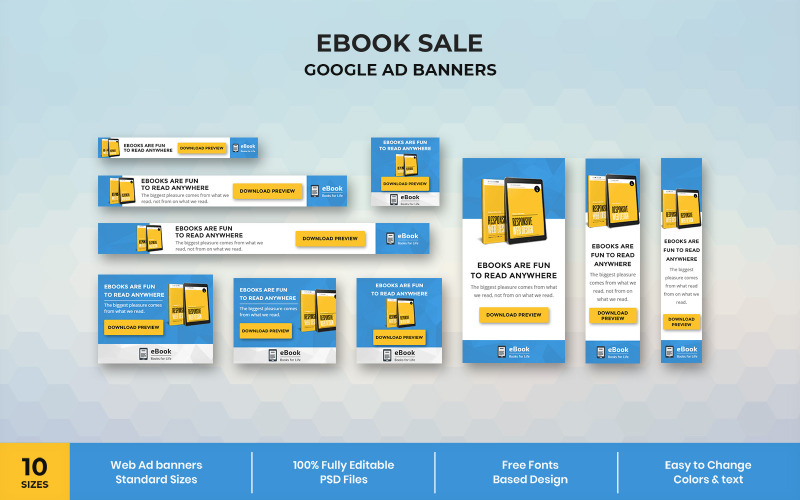 Modello di banner pubblicitario web per ebook per social media