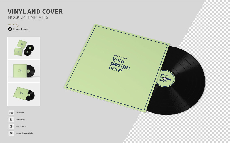 Download Мокап для продукта "Vinyl - FH product mockup" / Vinyl - FH product mockup - Мокап для продукта на тему графика mockup,mockups,cover,vinyl,psd,screen,scene,product,promotion,album