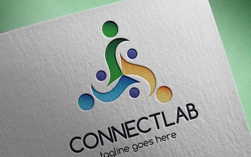 Download Шаблон логотипа "Connect Lab Logo Template" / Connect Lab Logo Template - Шаблон логотипа на тему графика communication,company,connect,connected,connection,corporate,design,group,logo,logotype,media,modern,people,person,premium,professional,rainbow,simple,social,software