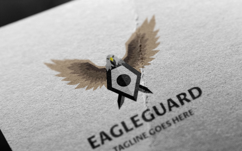 Download Шаблон логотипа "Eagle Guard Logo Template" / Eagle Guard Logo Template - Шаблон логотипа на тему графика animal,crest,dominance,eagle,eagle logo,guard,guardianship,leader,protection,vision,wings