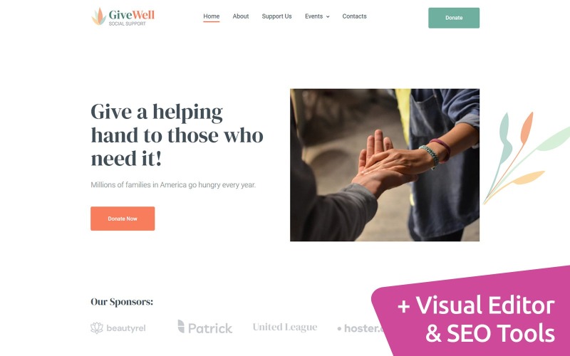 GiveWell-捐赠Moto CMS 3模板