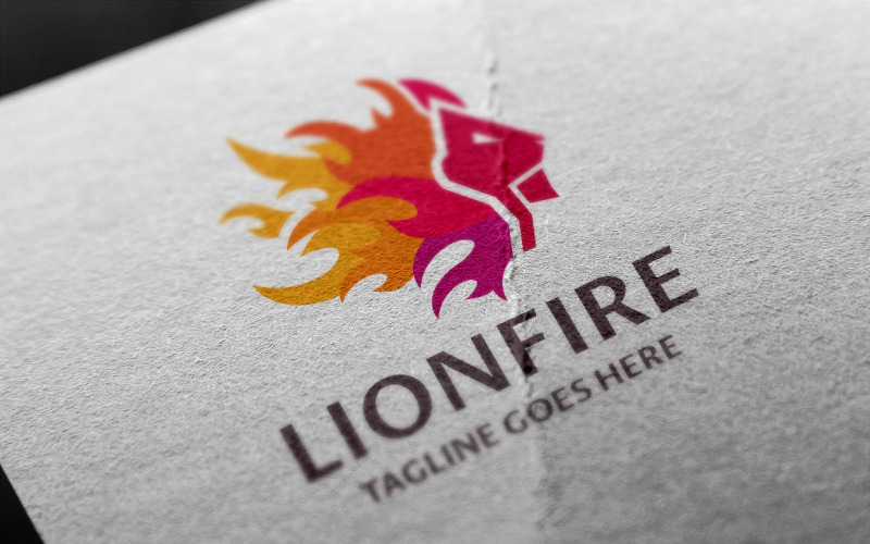 Download Шаблон логотипа "Lion Fire Logo Template" / Lion Fire Logo Template - Шаблон логотипа на тему графика animal,cat,creative,crest,digital,design,emblem,fire,fires,king,king lion,lion,lion brand,lion head,lion king,lion logo,logo,mark,pixel,power