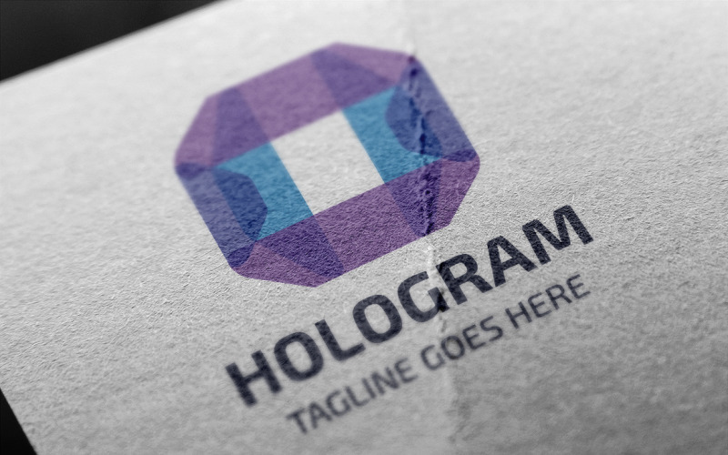 Modelo de logotipo de holograma (letra H)