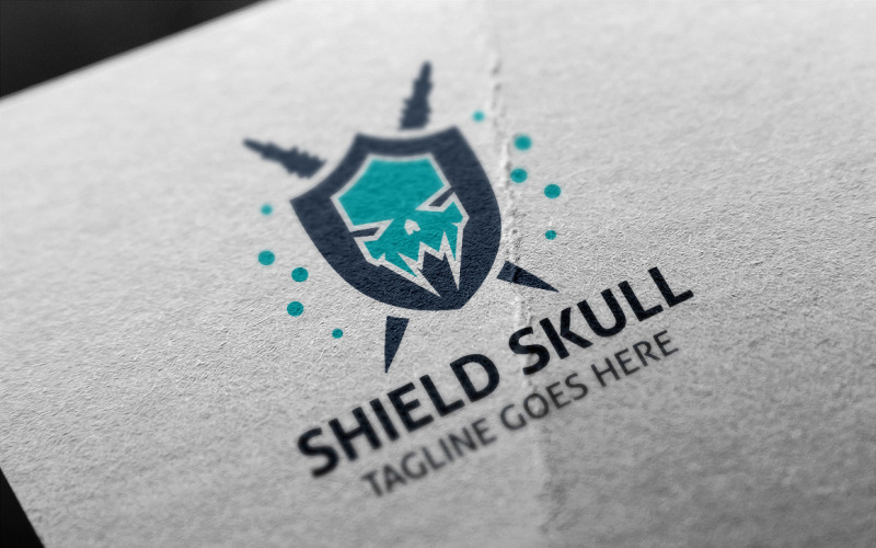 Download Шаблон логотипа "Shield Skull Logo Template" / Shield Skull Logo Template - Шаблон логотипа на тему графика bones,business,crazy,dark,face,game,guard,logo,protect,safe,secure,security,shield,skull