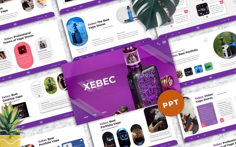 Xebec - Vape Shop PowerPoint şablonu