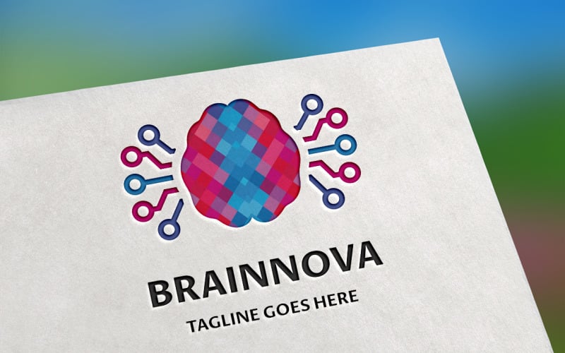 Download Шаблон логотипа "Brainnova Logo Template" / Brainnova Logo Template - Шаблон логотипа на тему графика blue,brain,brand,code,colorful,creation,creative,digital,firm,human,human brain,idea,identity,innovation,market,modern clean,polygon,programs,smart,software