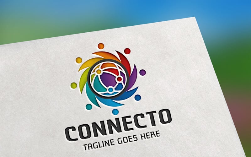 Download Шаблон логотипа "Connecto Logo Template" / Connecto Logo Template - Шаблон логотипа на тему графика global,connection,internet,network,link,technology,web,connect,modern,wireless,social,media,earth,cloud,tech,software,globe,circle,sphere,networking