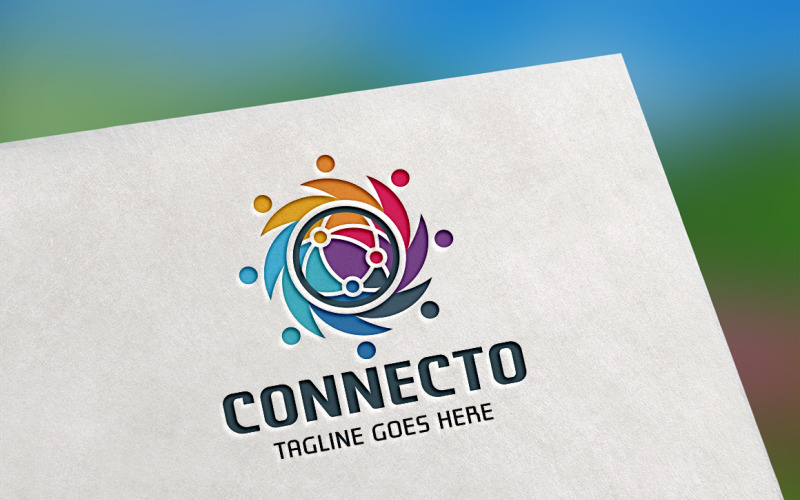 Download Шаблон логотипа "Connecto Logo Template" / Connecto Logo Template - Шаблон логотипа на тему графика global,connection,internet,network,link,technology,web,connect,modern,wireless,social,media,earth,cloud,tech,software,globe,circle,sphere,networking