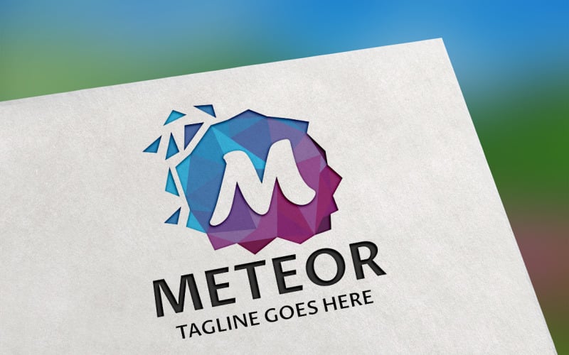 Download Шаблон логотипа "Meteor (Letter M) Logo Template" / Meteor (Letter M) Logo Template - Шаблон логотипа на тему графика business,creative,design,flat,letter,letter m,m letter,m logo,modern,pixel,simple,technology