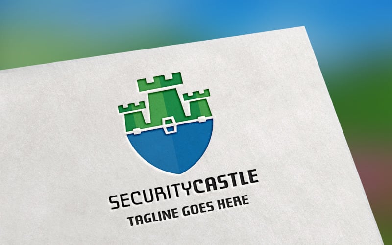 Modello di logo del castello di sicurezza