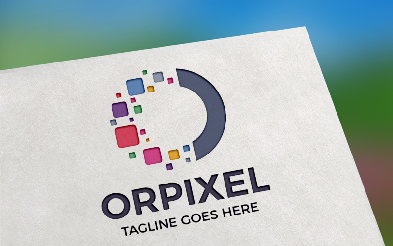 Modelo de logotipo Orpixel (letra O)